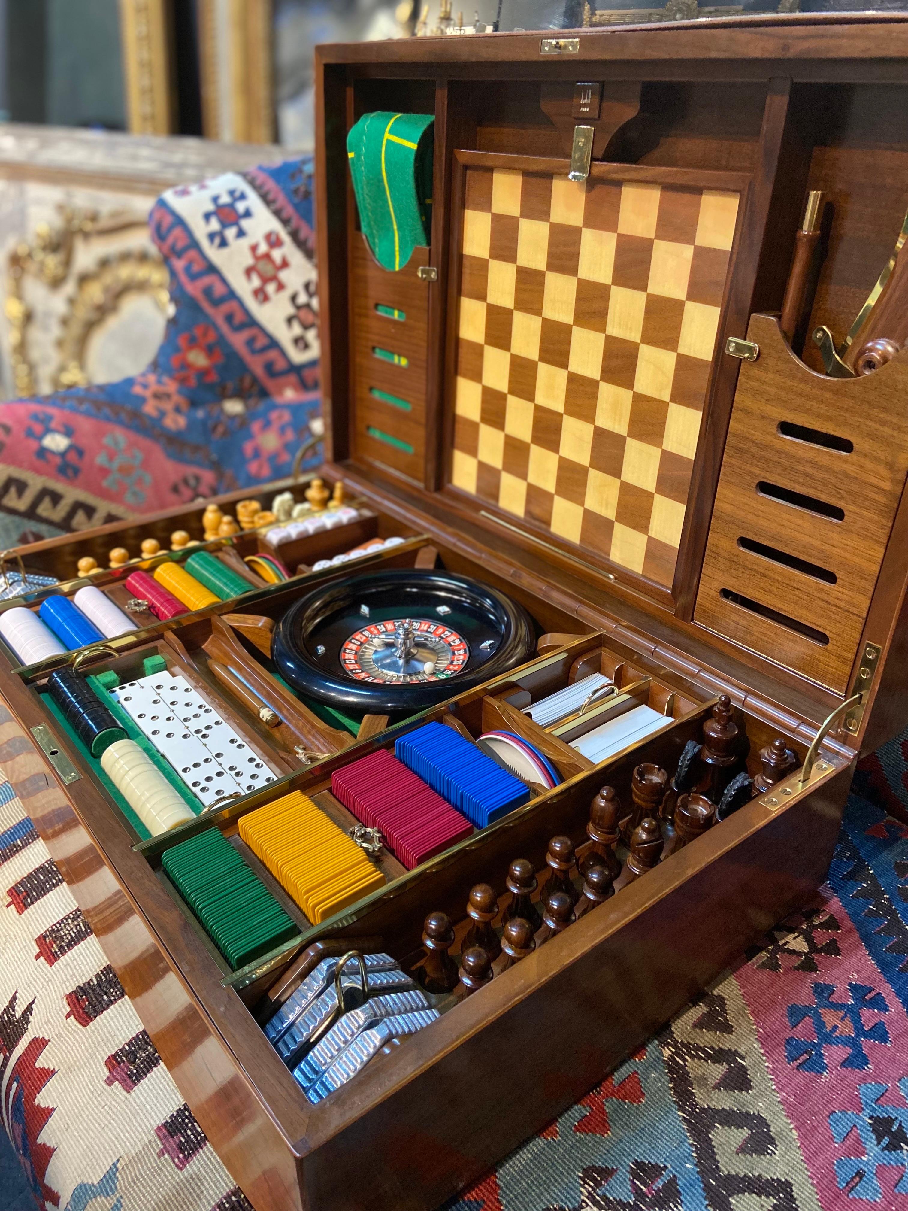 20th Century Luxurious French Game Set in Wooden Box by Alfred Dunhill  In Good Condition In Sofia, BG