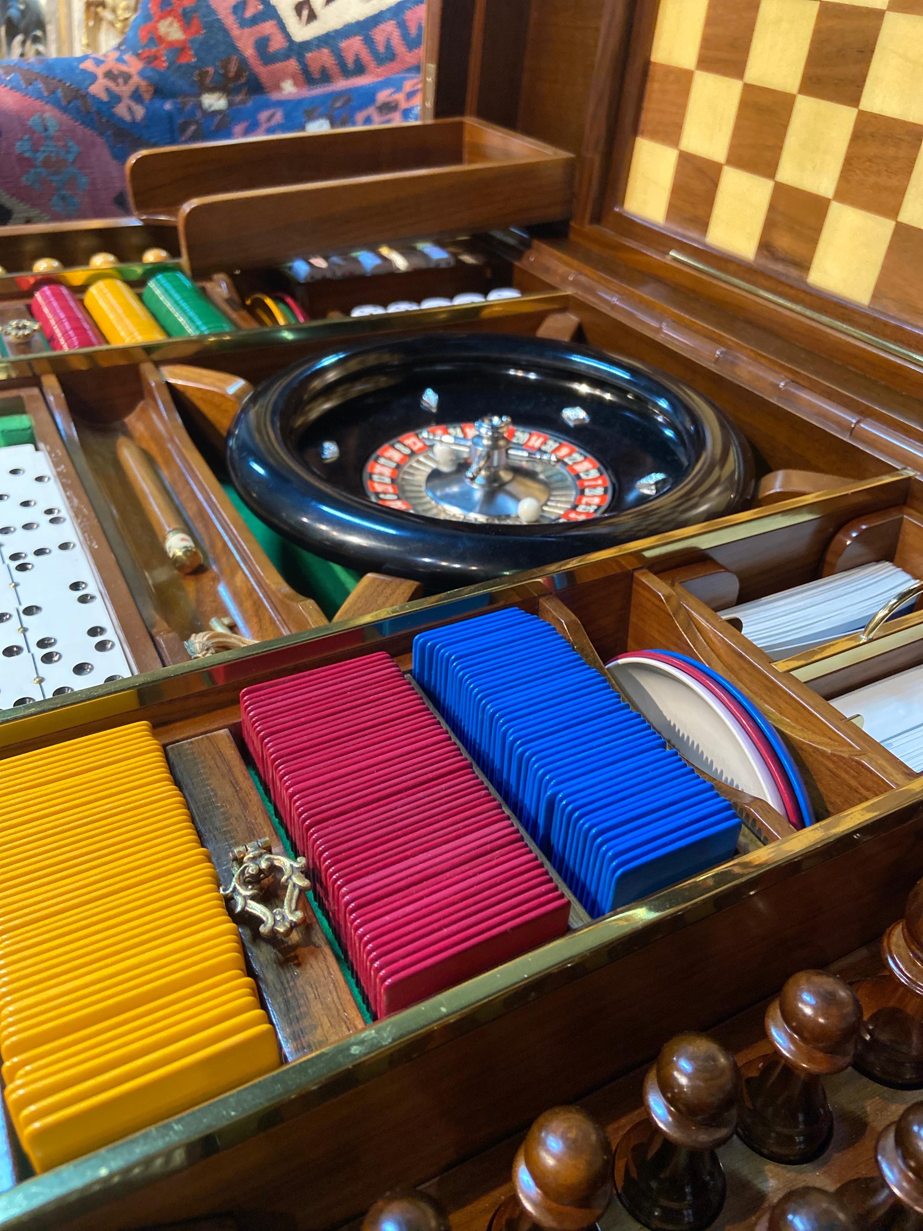 Plastic 20th Century Luxurious French Game Set in Wooden Box by Alfred Dunhill 