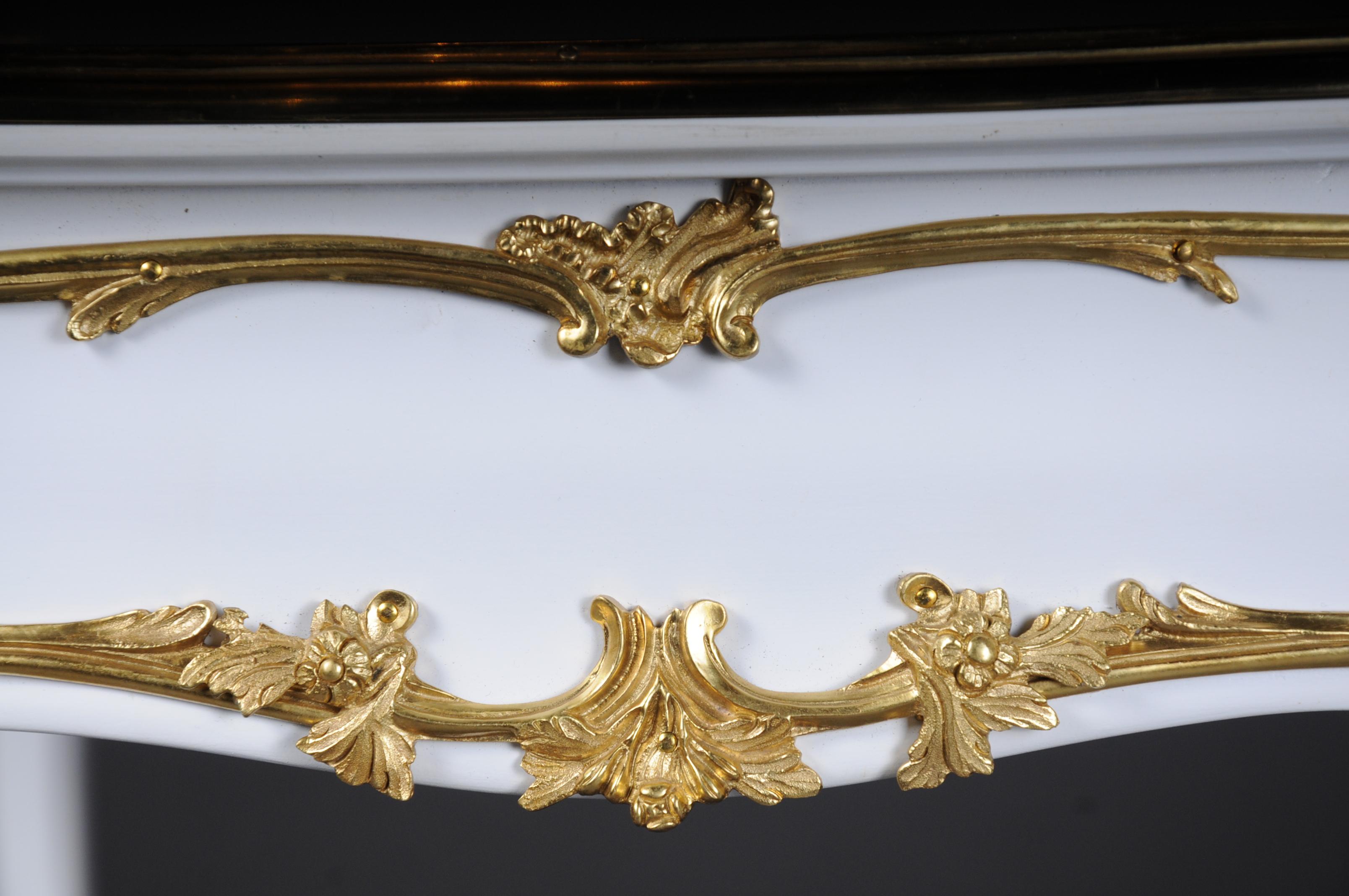 Bureau plat/bureau d'écriture blanc luxueux du 20ème siècle de style Louis XV en vente 6