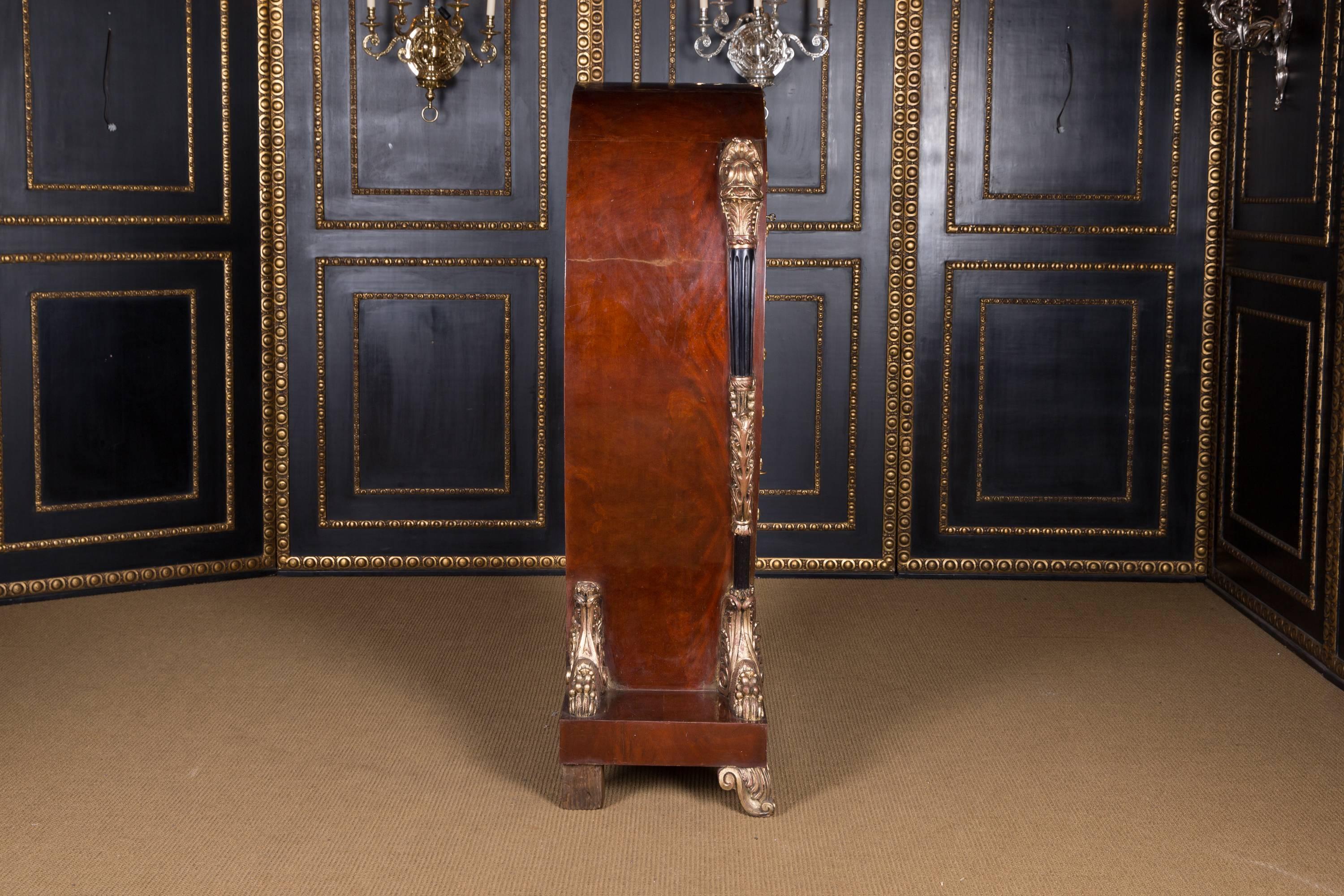 Acajou Secrétaire Lyra de Vienne du 20ème siècle en placage d'acajou de style Biedermeier