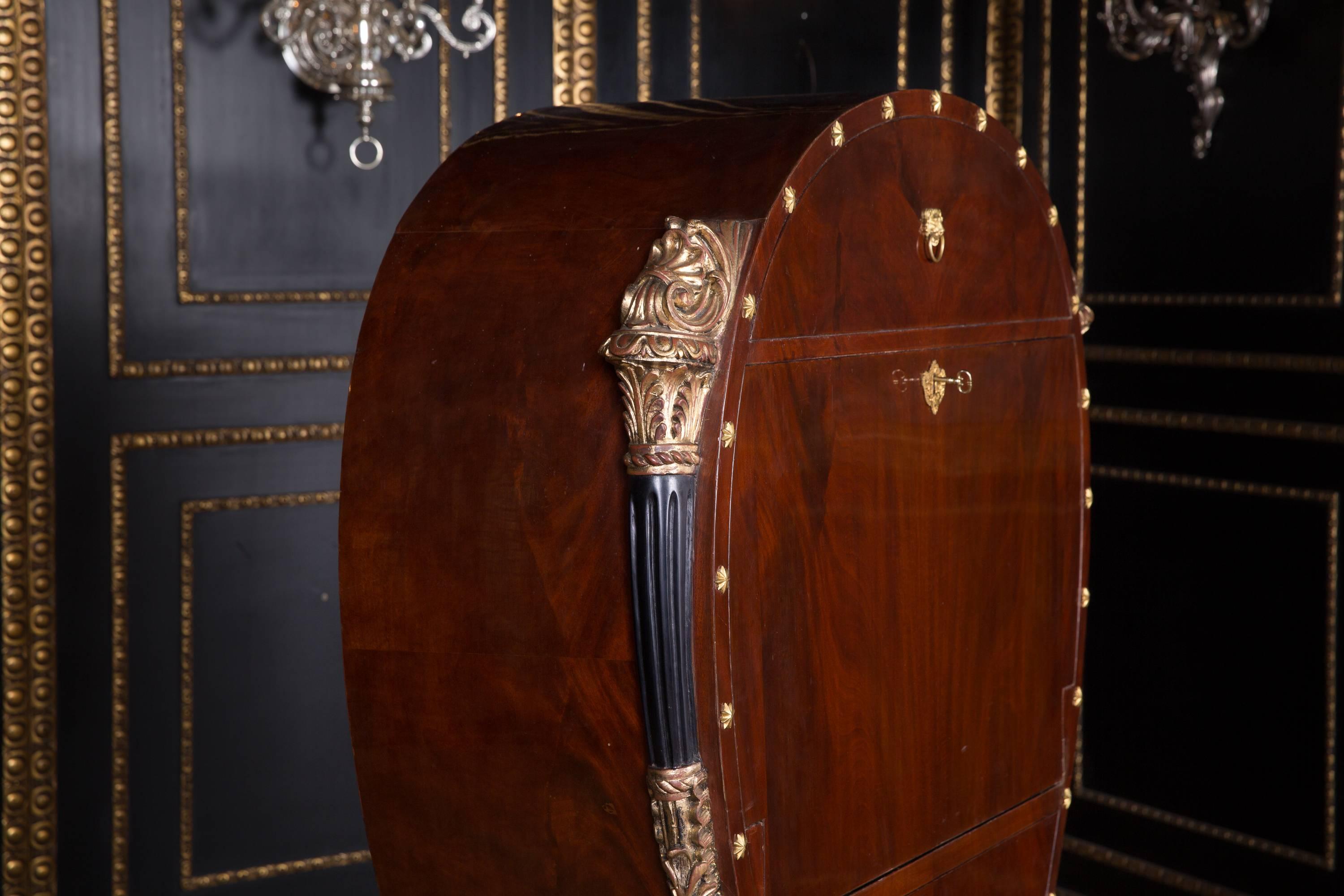 Secrétaire Lyra de Vienne du 20ème siècle en placage d'acajou de style Biedermeier 1