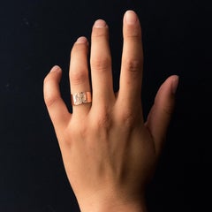 20th Century "M" Diamond 18 Karat Rose Gold Bangle Ring