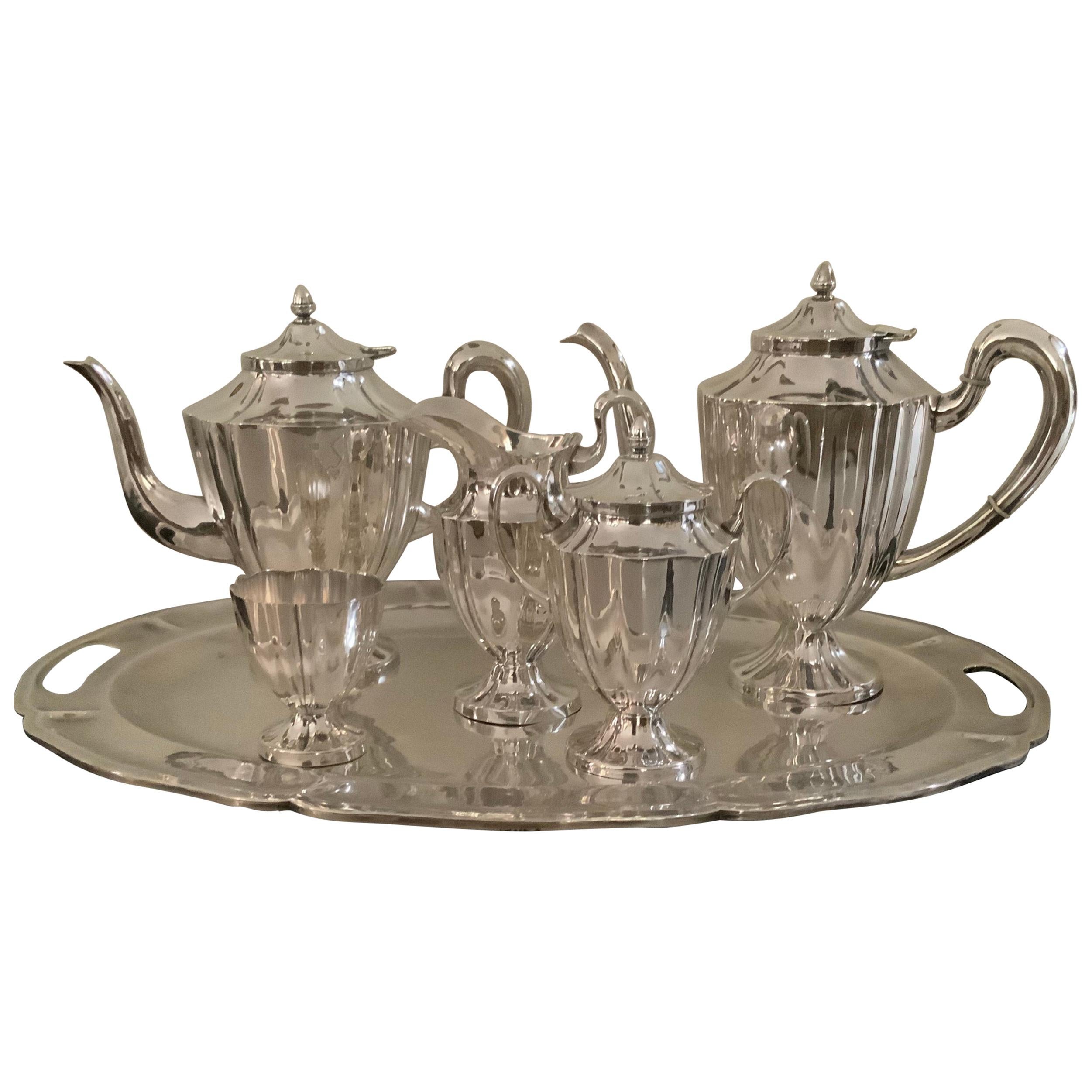 20th Century Maciel Mexican Sterling Silver Tea Set For Sale