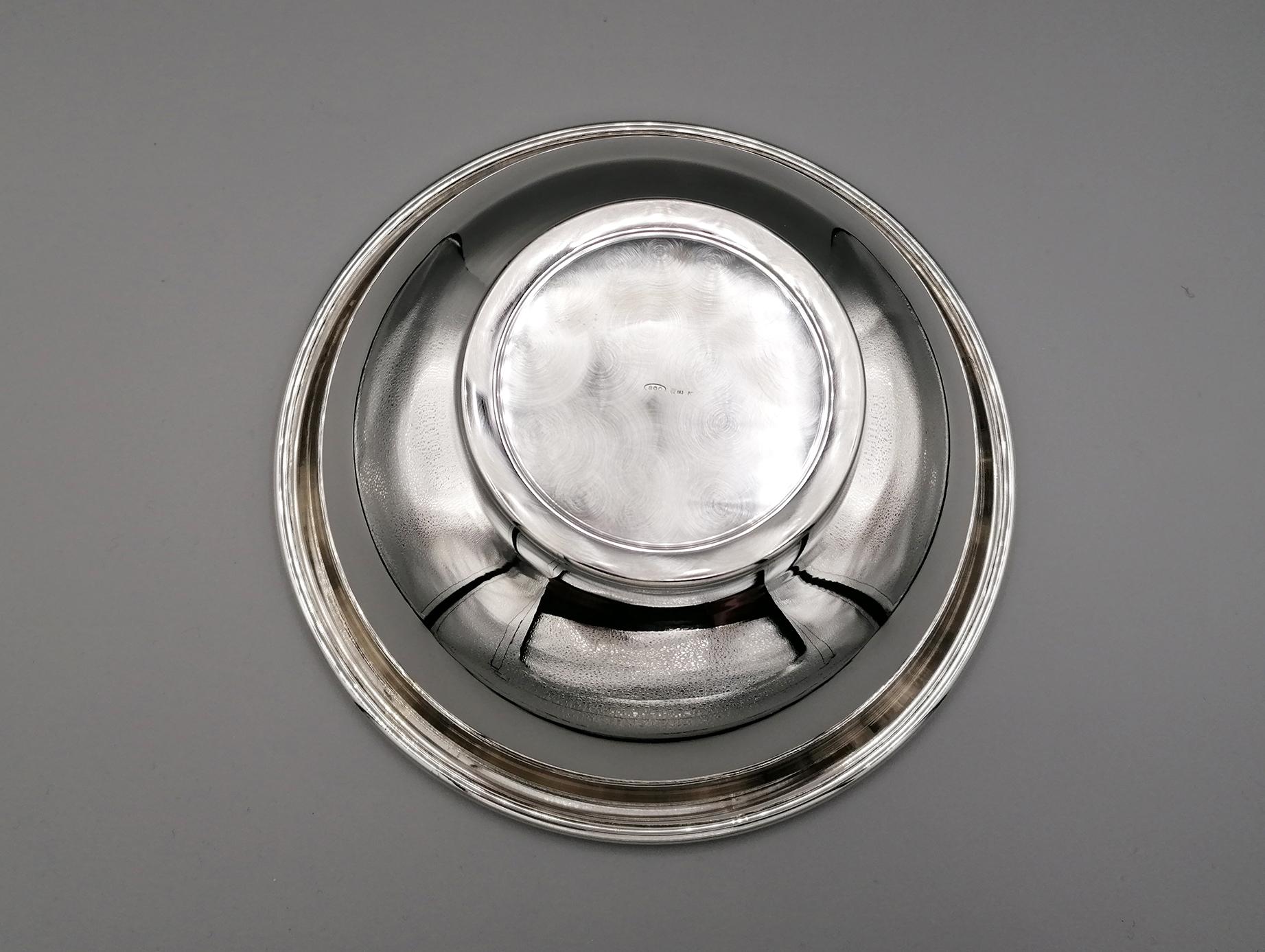 20th Century Made in Italy Silver Bowl In Excellent Condition For Sale In VALENZA, IT