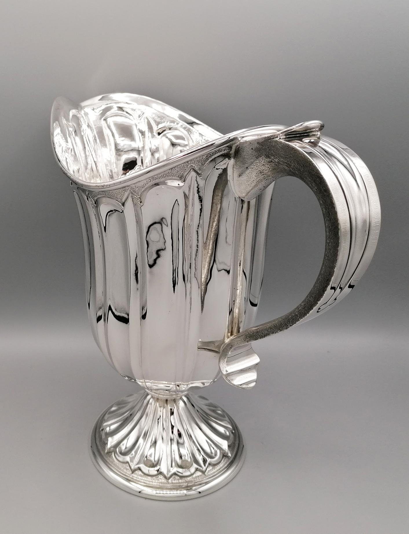 Medieval 20th Century Made in Italy Sterling Silver Jug For Sale