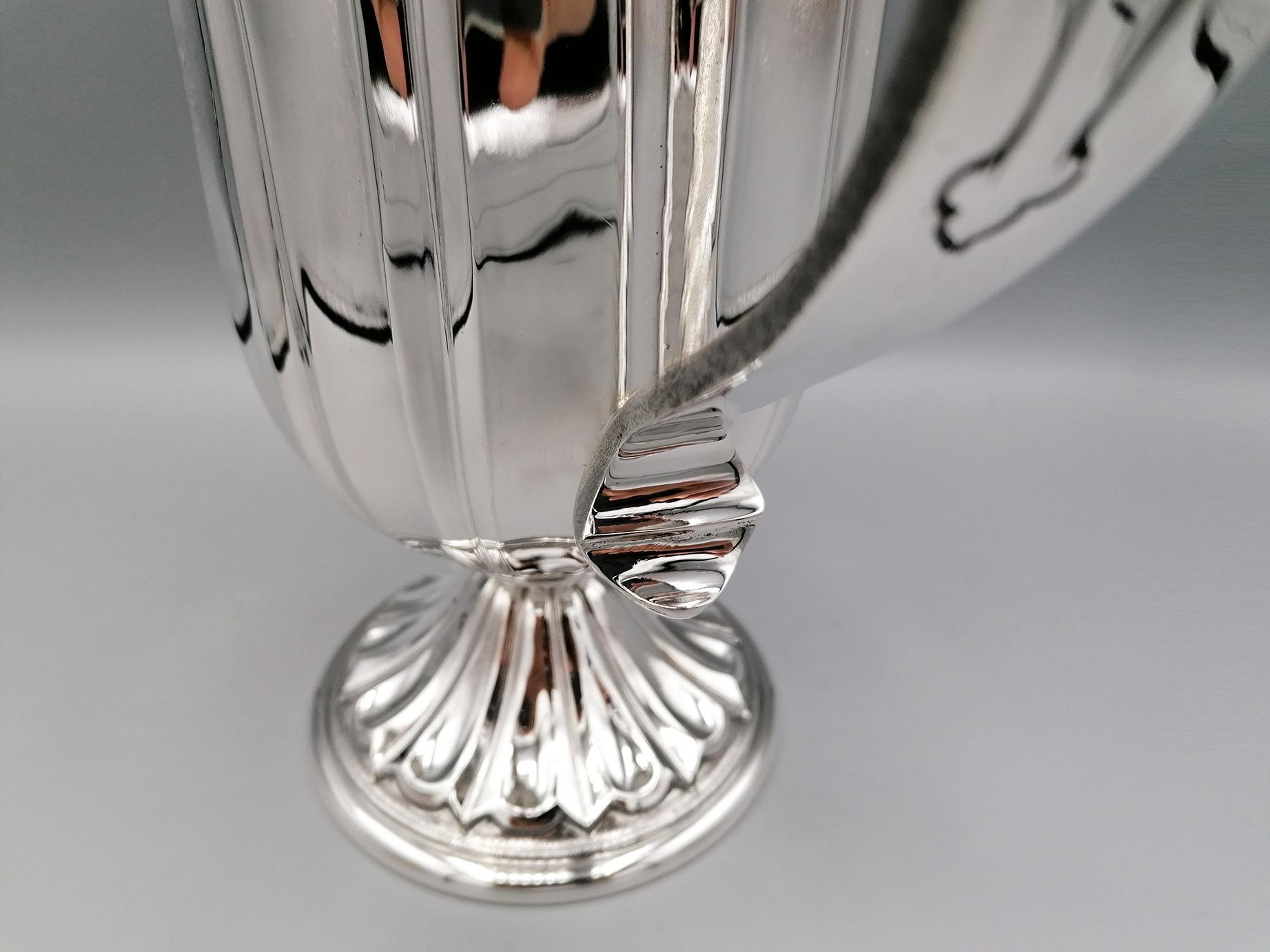 20th Century Made in Italy Sterling Silver Jug In Excellent Condition For Sale In VALENZA, IT