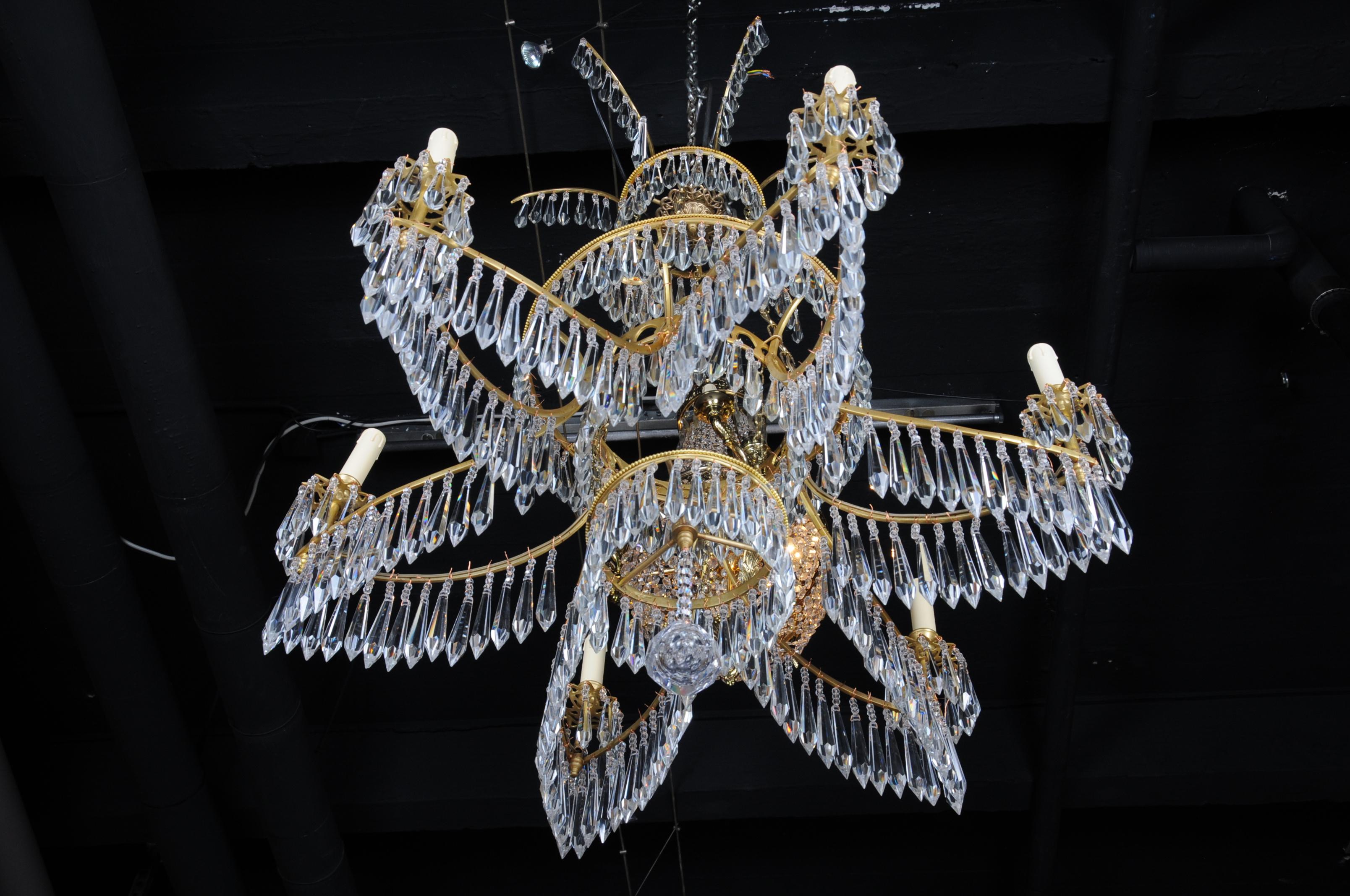 20th Century Magnificent, Classical Swedish Ceiling Crown, Chandelier For Sale 9
