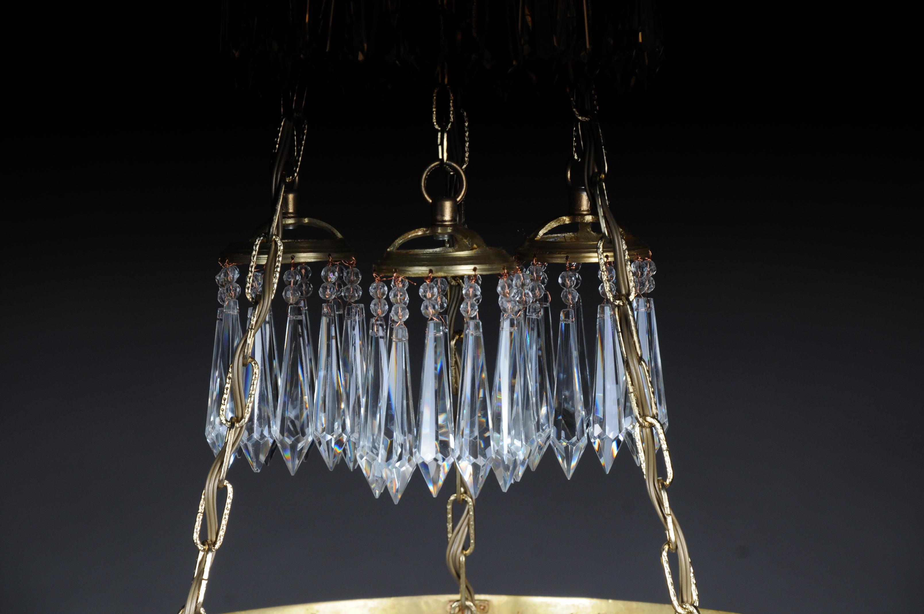 Faceted 20th Century Magnificent, Classical Swedish Ceiling Crown, Chandelier For Sale