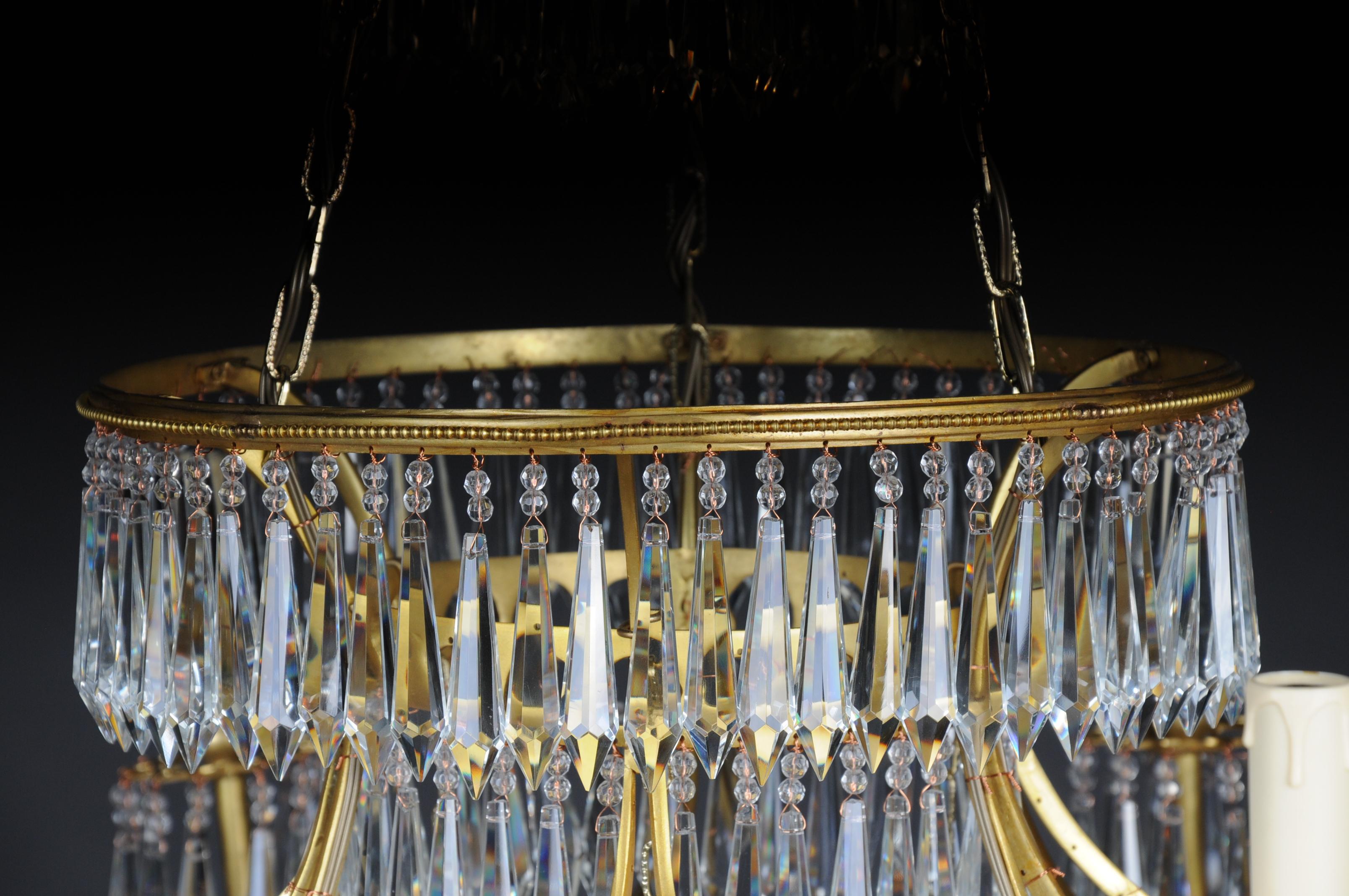 Facetté Magnifique couronne de plafond suédoise classique du 20ème siècle, lustre en vente