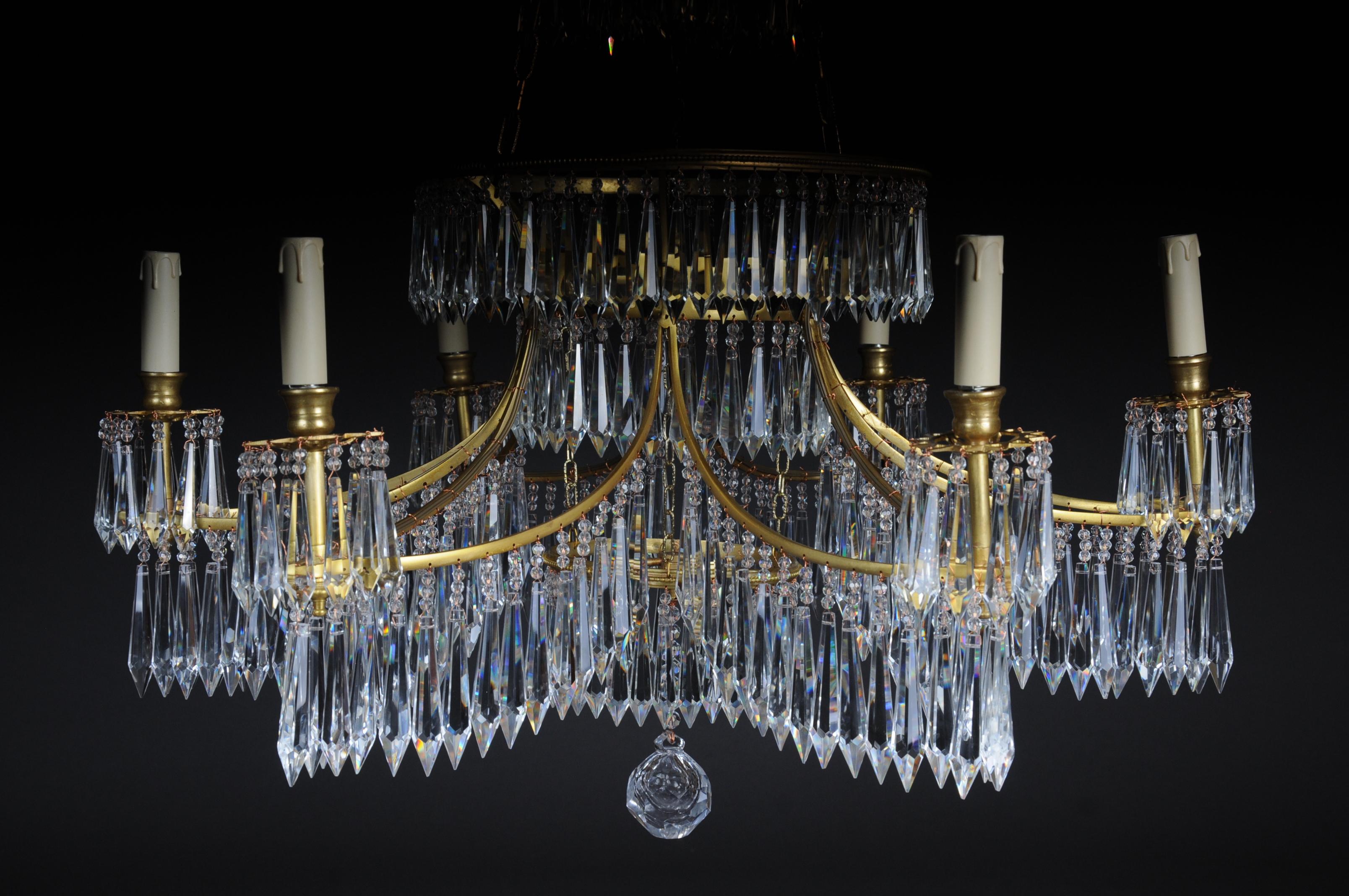 Brass 20th Century Magnificent, Classical Swedish Ceiling Crown, Chandelier For Sale