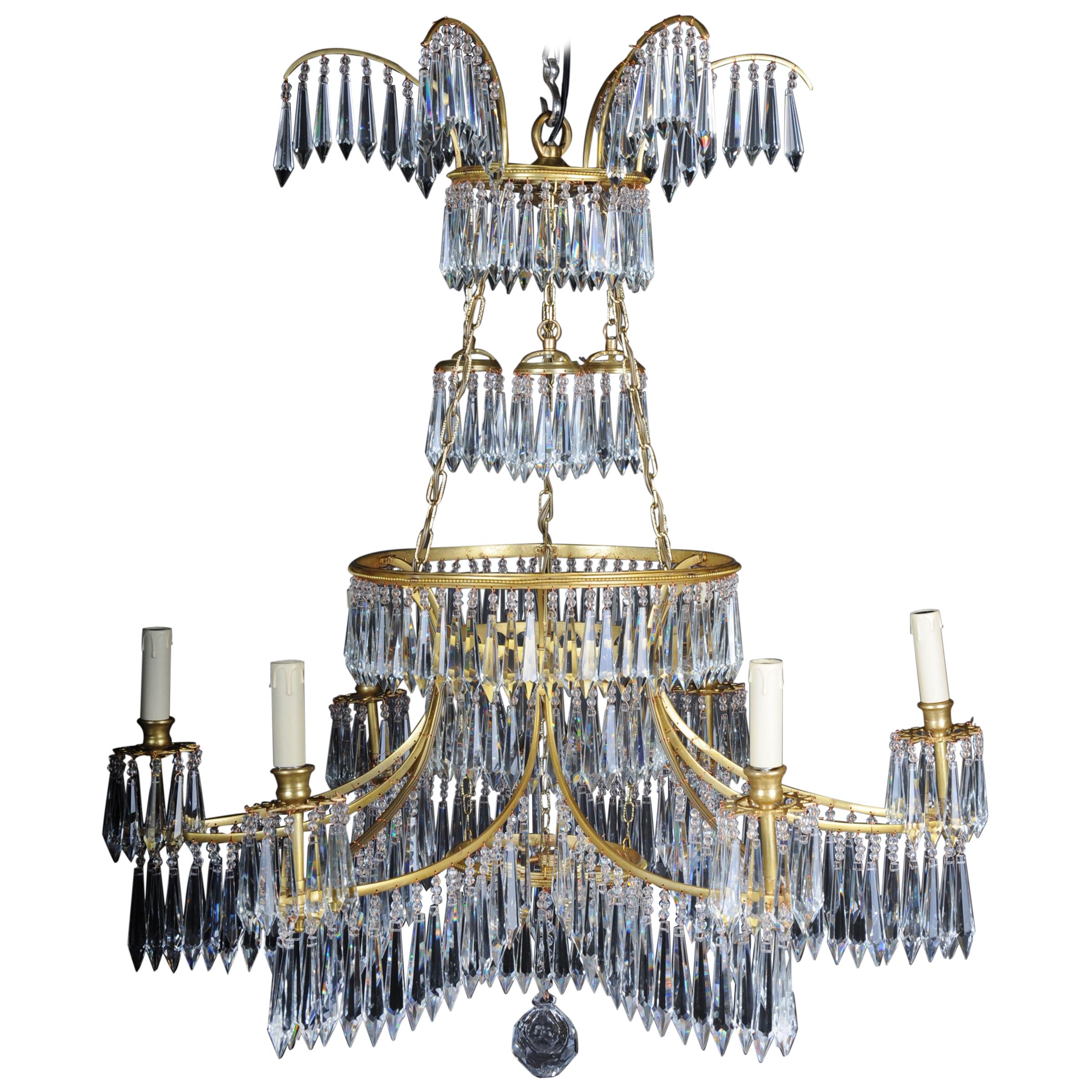 20th Century Magnificent, Classical Swedish Ceiling Crown, Chandelier For Sale