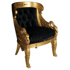 Magnifica sedia/bergere Impero del XX secolo, oro