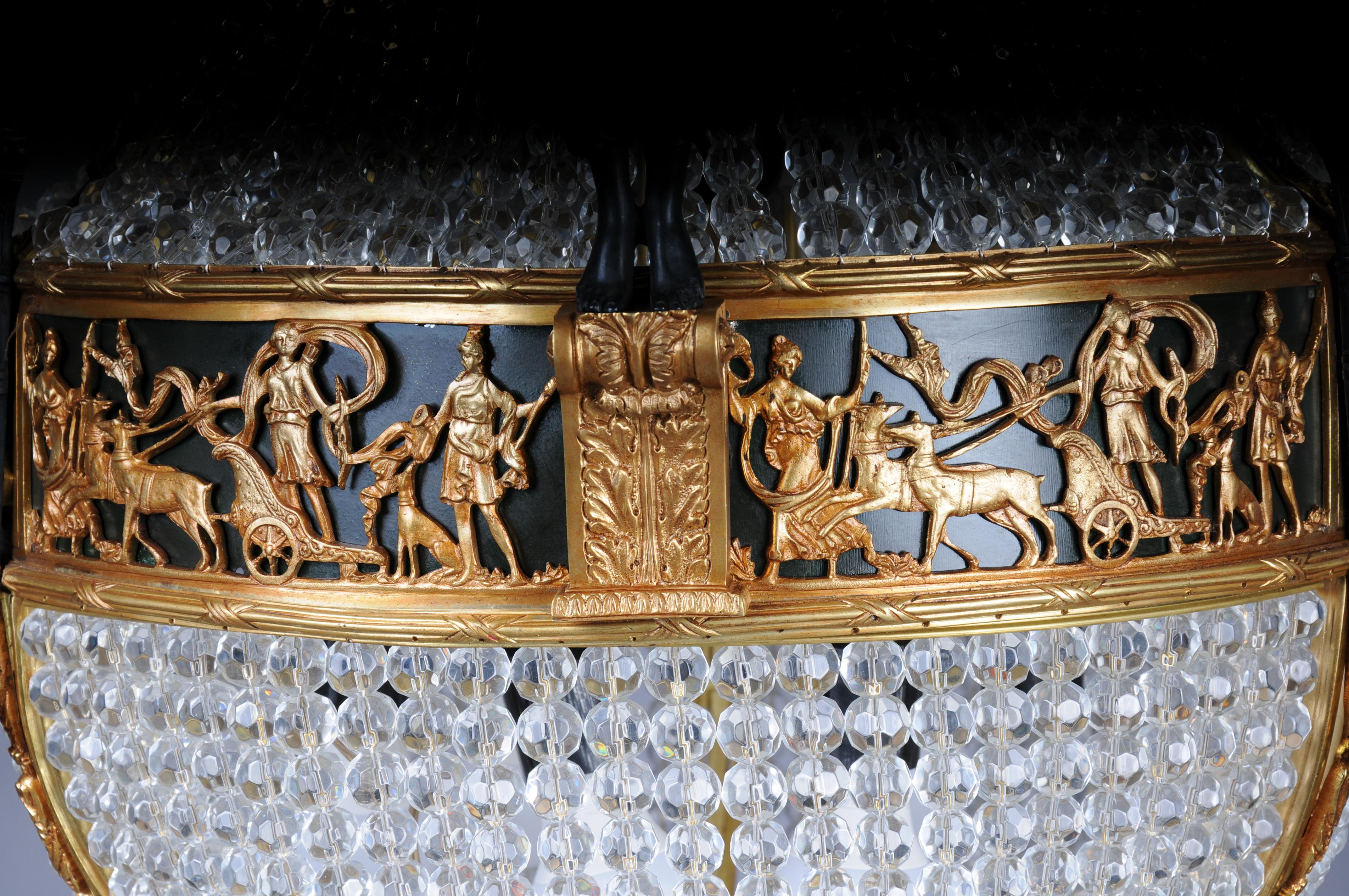 Brass 20th Century Magnificent Empire Victoria Chandelier after Pierre Philippe Thomir For Sale