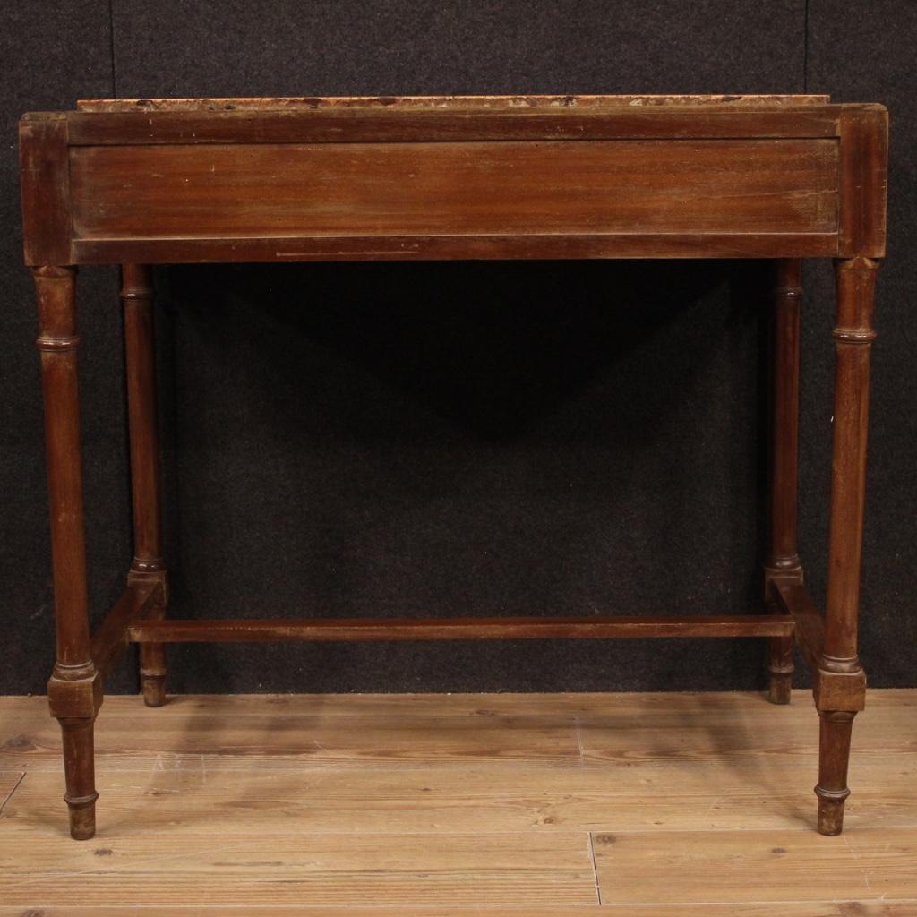 20th Century Inlaid Wood with Marble Top Italian Table, 1920 For Sale 3