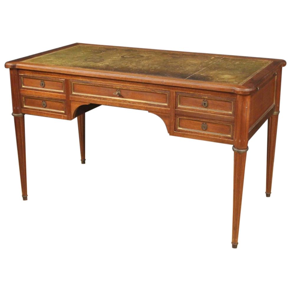 20th Century Mahogany Cherry and Beechwood French Writing Desk, 1950