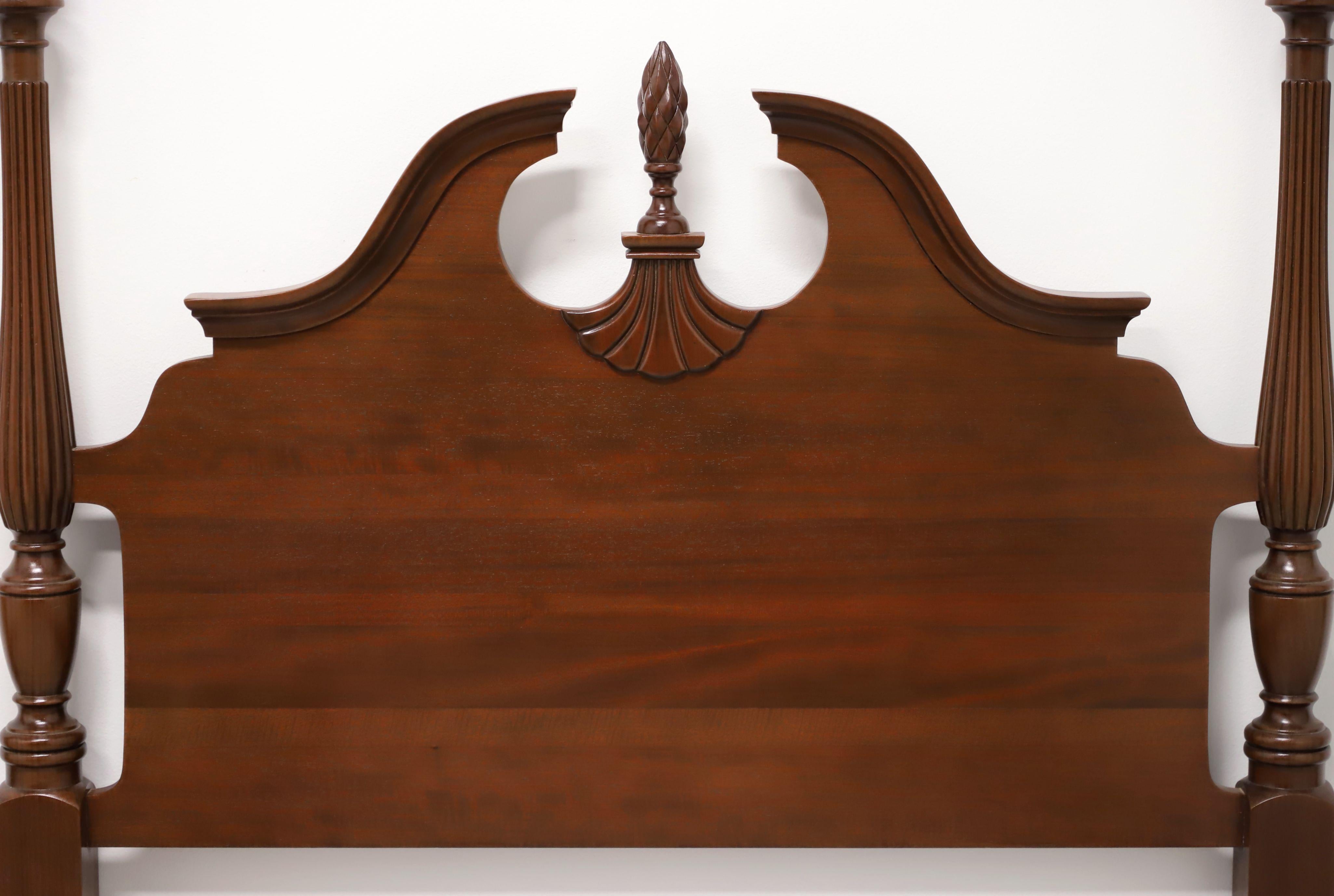 Metal 20th Century Mahogany Chippendale Twin Size Short Poster Beds - Pair For Sale