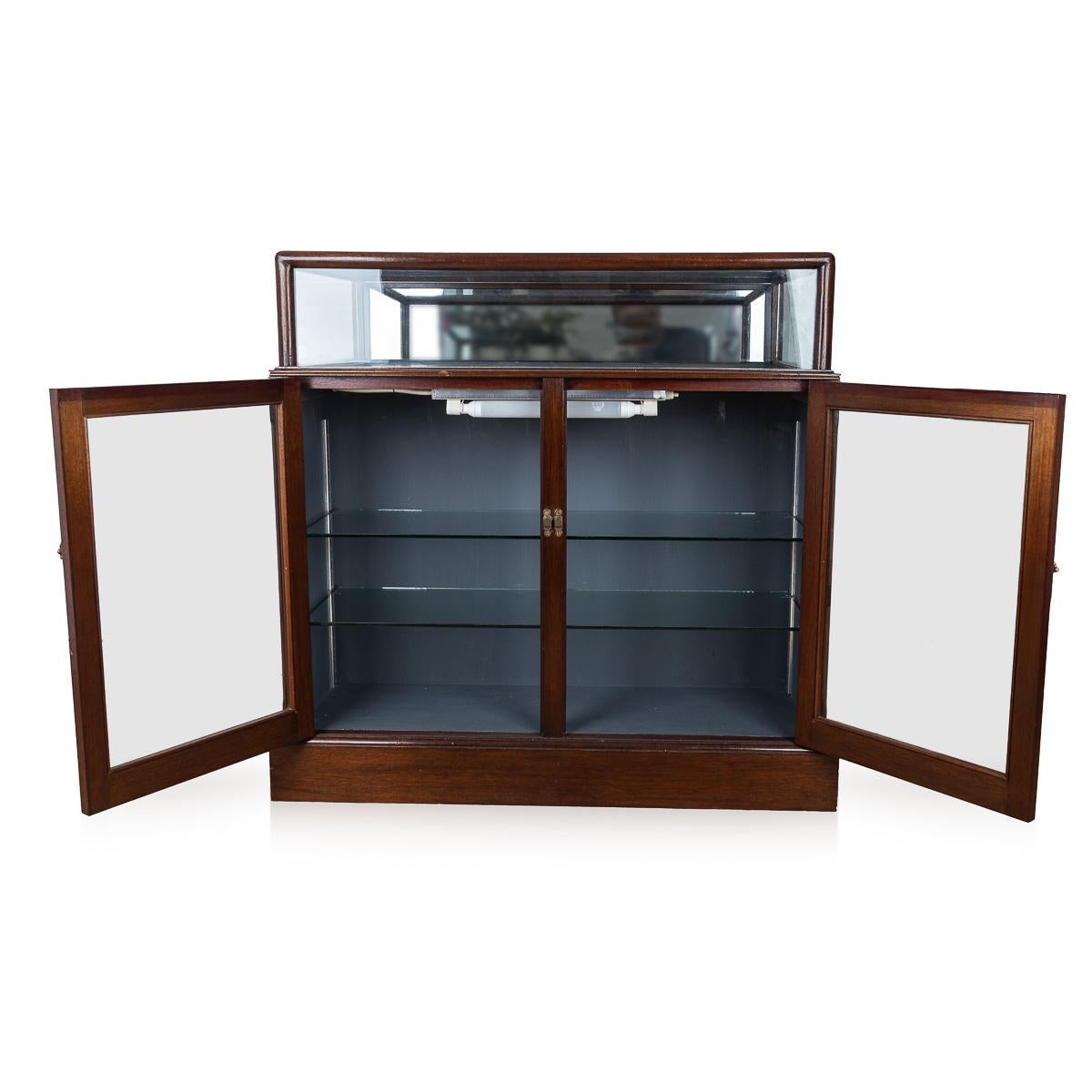 Glass 20th Century Mahogany Display Cabinet, c. 1920 For Sale