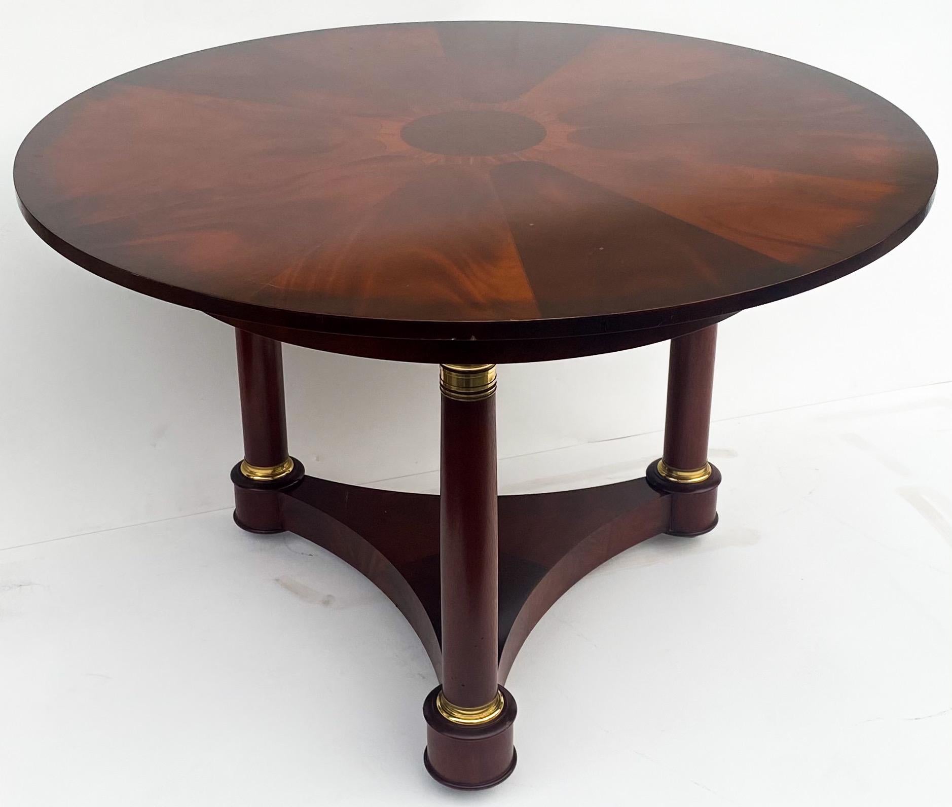 American 20th Century Mahogany Inlaid Empire Style Center Table by Baker Furniture