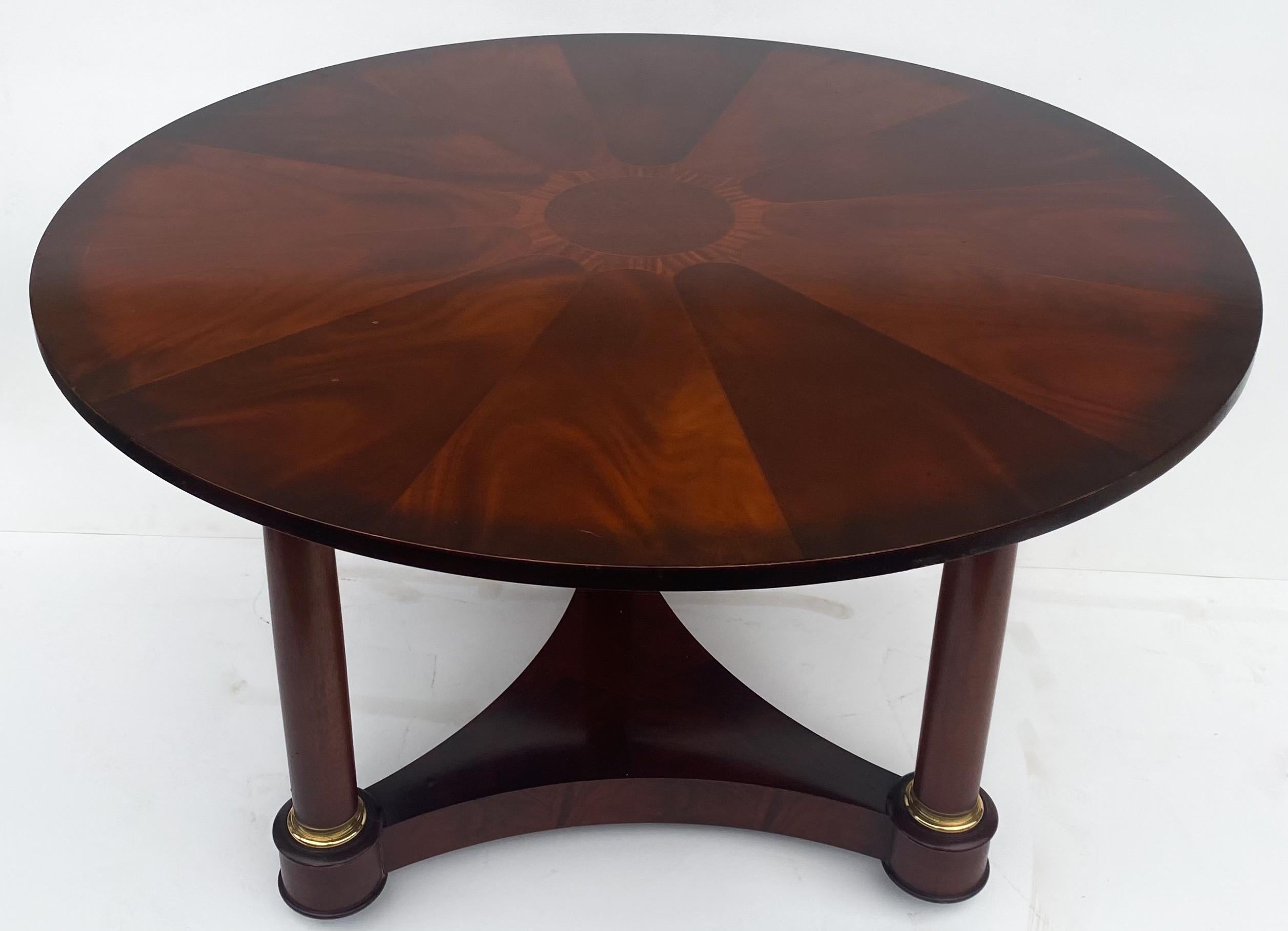 20th Century Mahogany Inlaid Empire Style Center Table by Baker Furniture In Good Condition In Kennesaw, GA