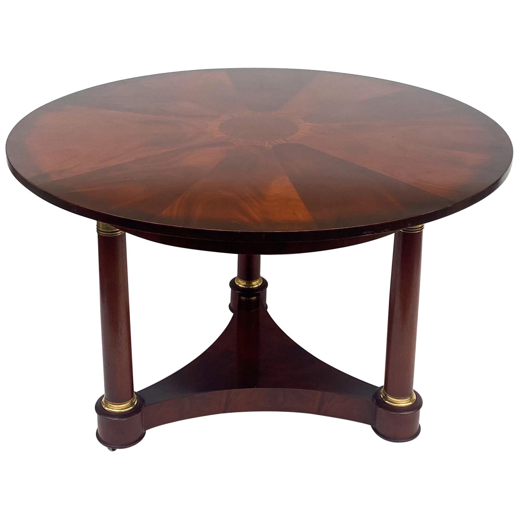 20th Century Mahogany Inlaid Empire Style Center Table by Baker Furniture