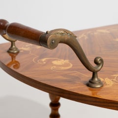 20th Century Mahogany Italian Burlwood Marquetry Bar Cart by Sorrento