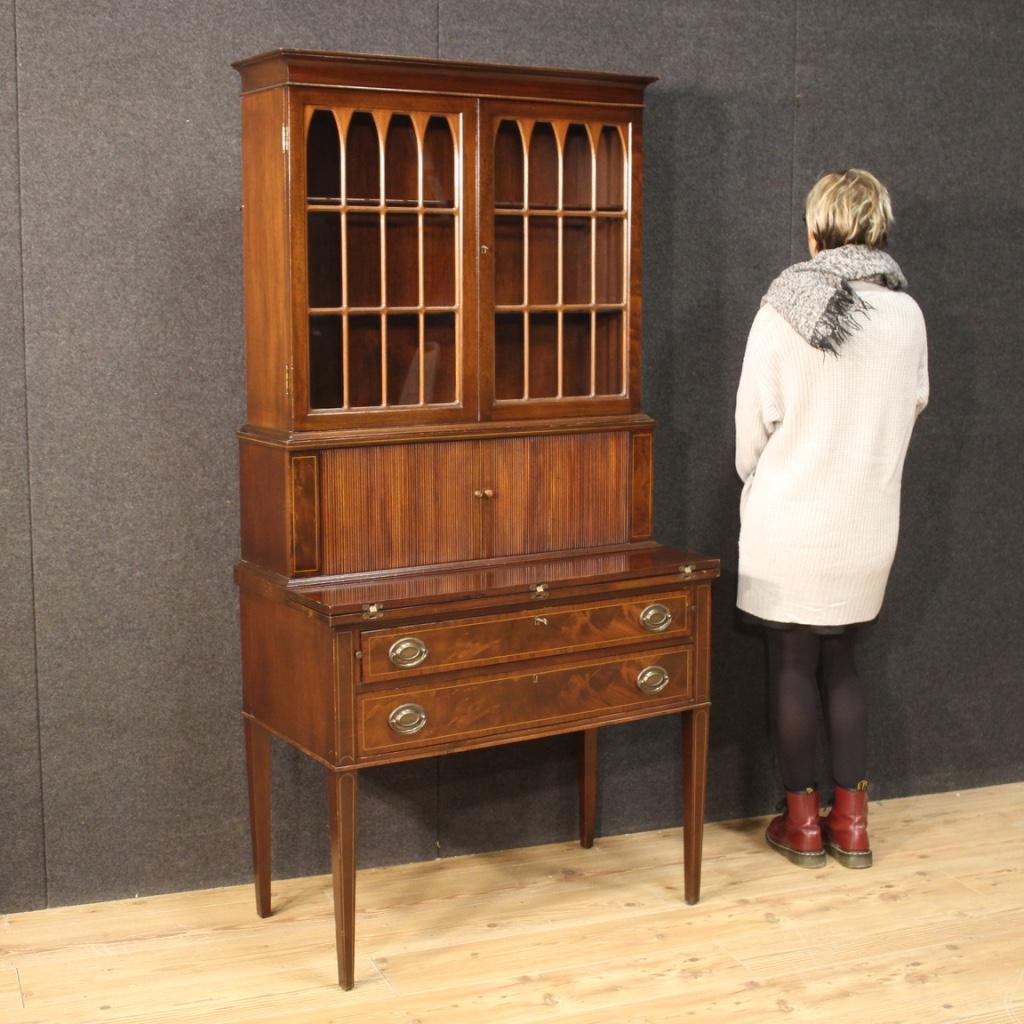 20th Century Mahogany Maple Fruitwood English Display Cabinet, 1960 7