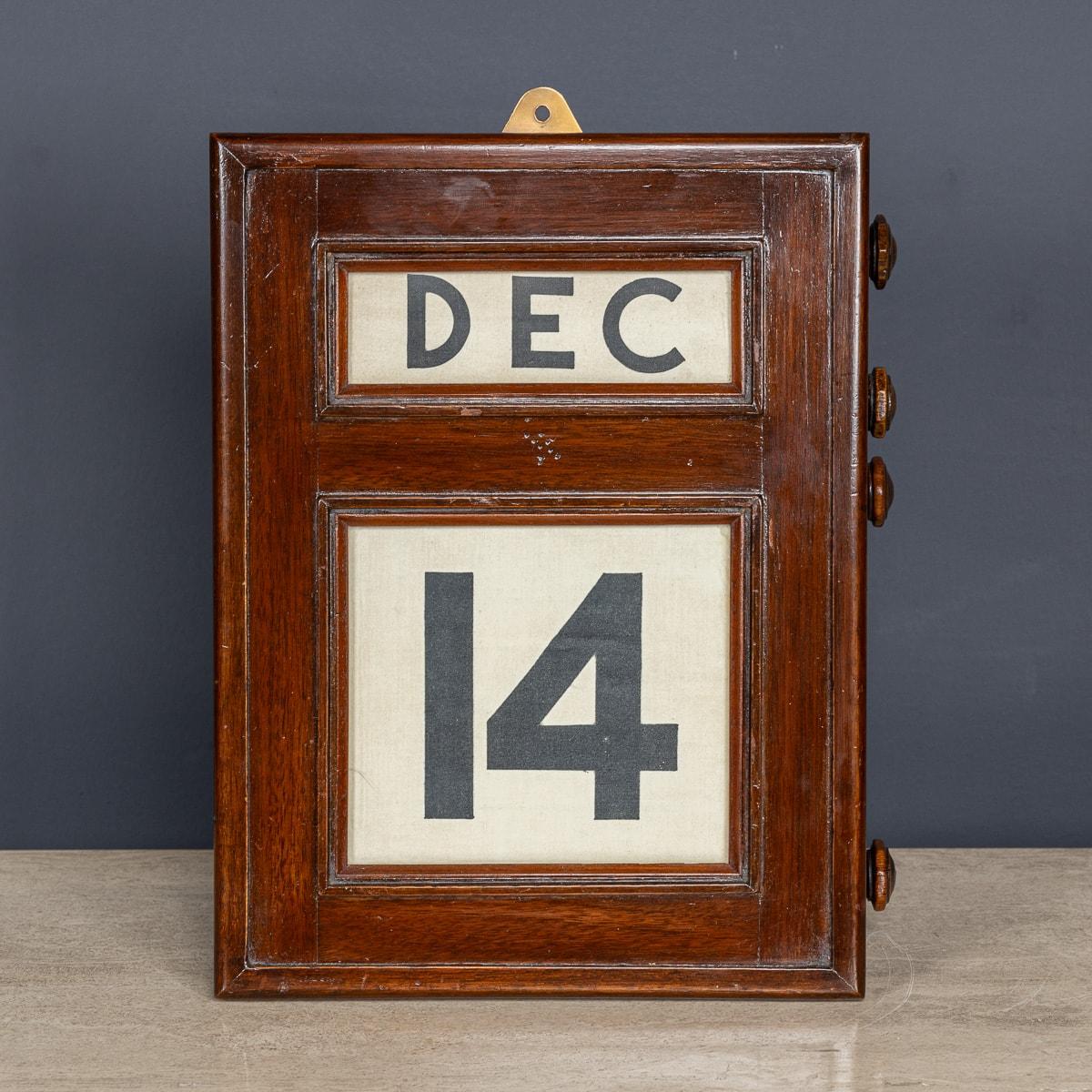 Other 20th Century Mahogany Perpetual Desk Calendar c.1930 For Sale