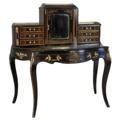 20th-Century Mahogany & Pine Wood Vennered With Mahogany Ladies' Secretary Desk