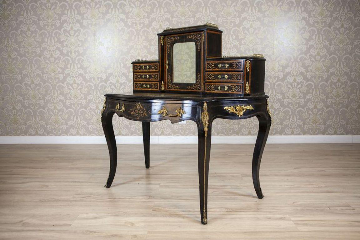 European 20th-Century Mahogany & Pine Wood Vennered With Mahogany Ladies' Secretary Desk For Sale