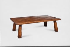 20th Century Mahogany Plank-Top Coffee Table