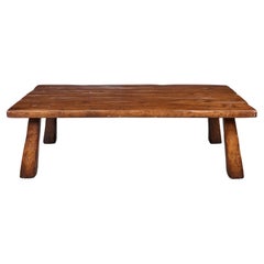 Retro 20th Century Mahogany Plank-Top Coffee Table