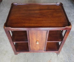 20th Century Mahogany Rolling Side Cabinet