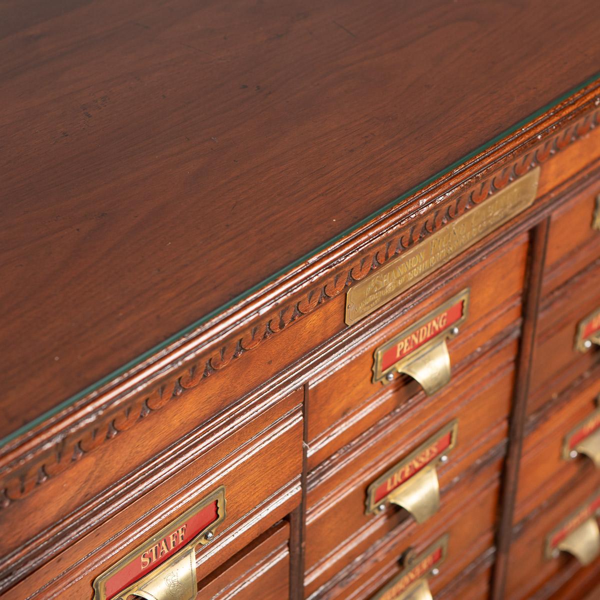 20th Century Mahogany Shannon Filing Cabinet with Twelve Drawers, 1920s 8