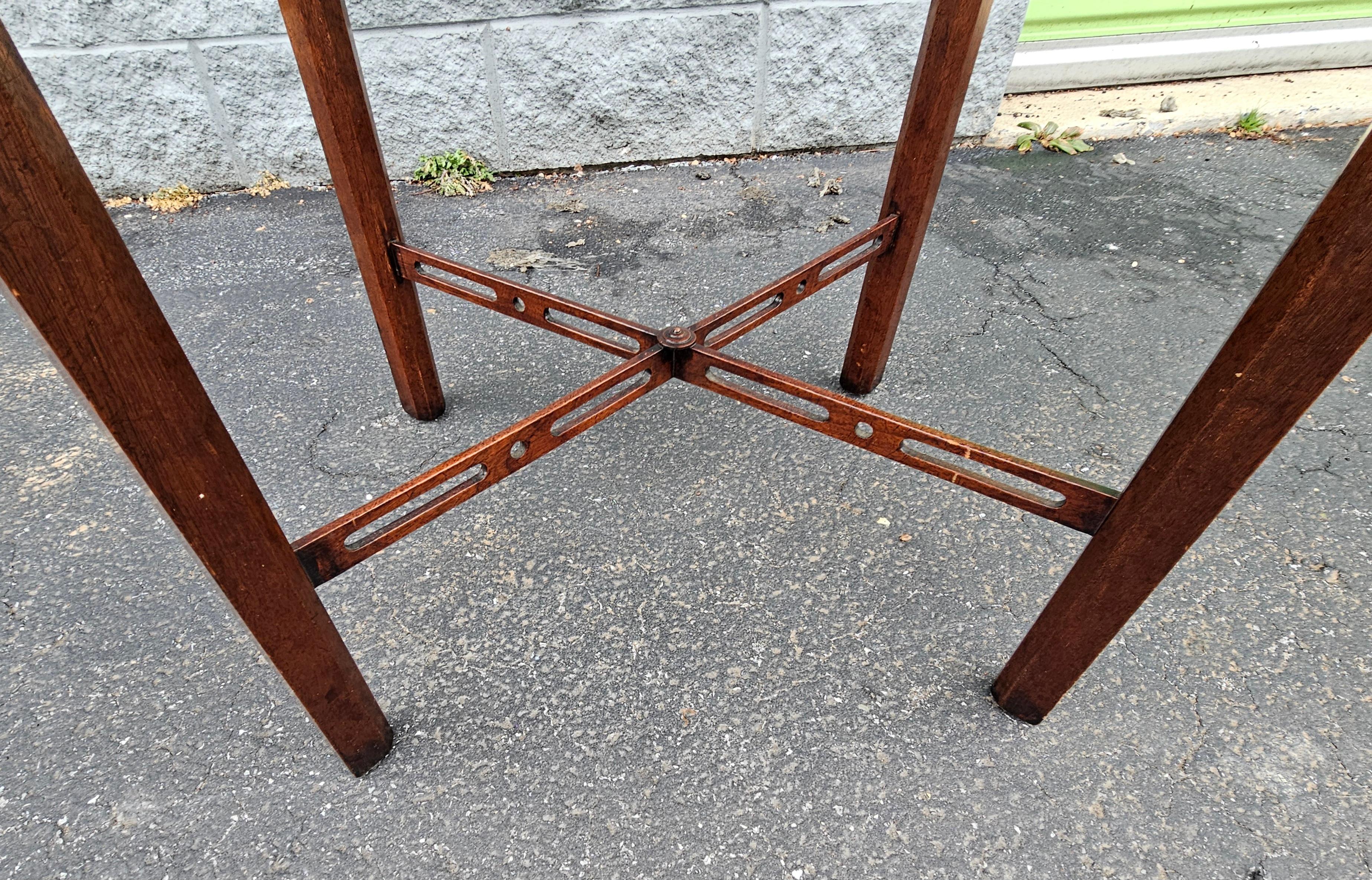 20th Century Mahogany Stretcher Galleried Side Table For Sale 2