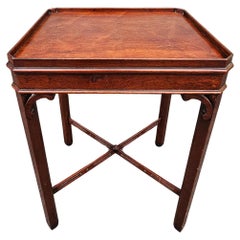 20th Century Mahogany Stretcher Galleried Side Table