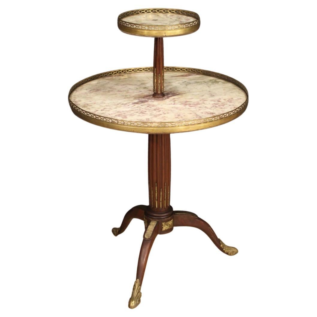 20th Century Mahogany with Marble Top Round French Side Table Gueridon, 1920 For Sale