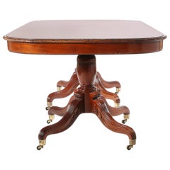 Vintage 20th Century Mahogany Wood Dining Room Table