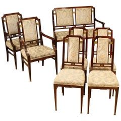 20th Century Mahogany Wood French Art Deco Pair of Armchairs, 1930