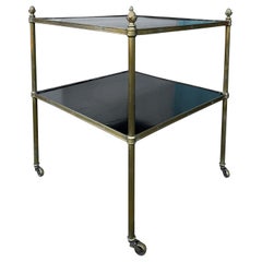 20th Century Maison Baguès Style Wood and Brass Two-Tier Side Table