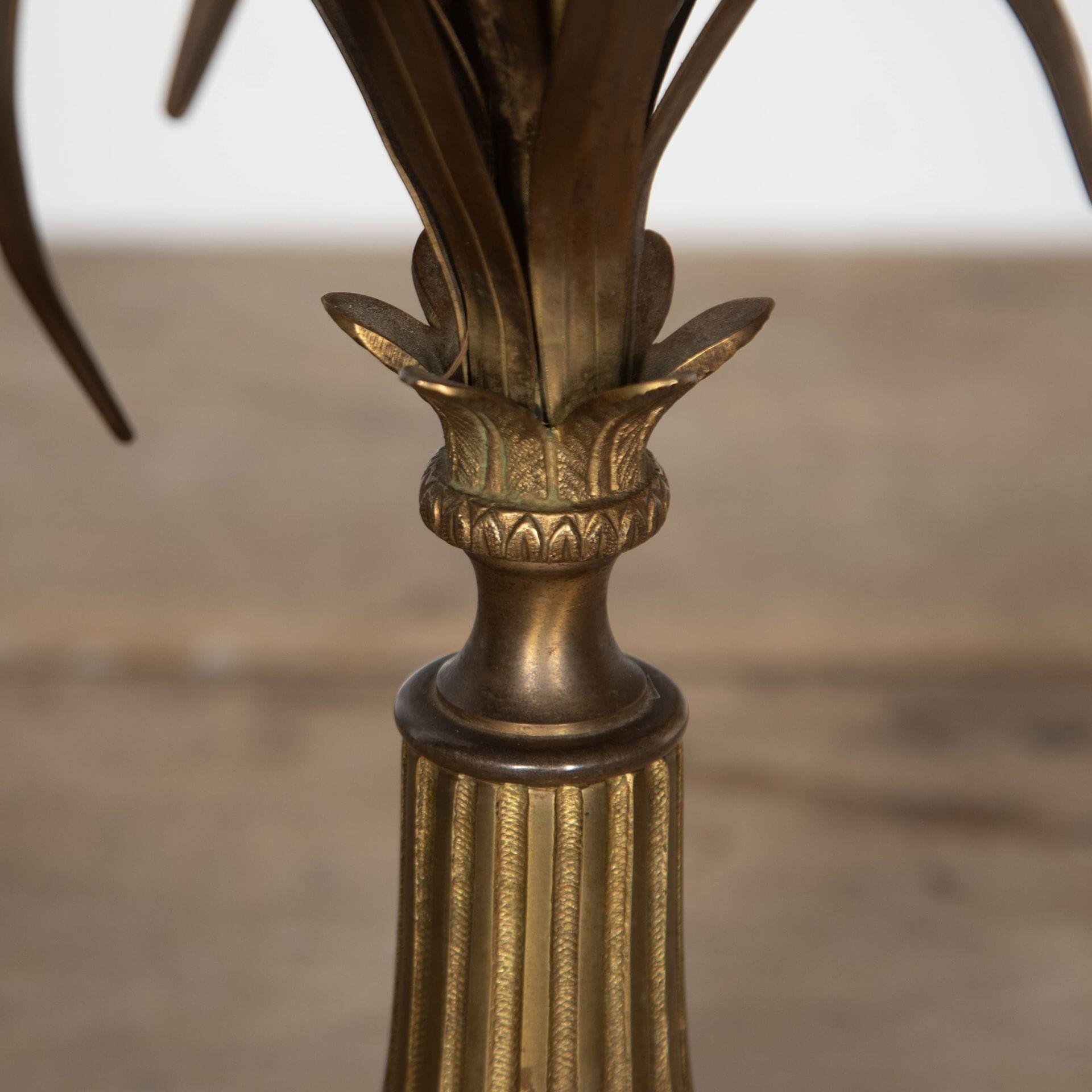 20th century extremely rare bronze Maison Charles, (the most famous lighting and bronze foundry in France) to include the original bronze shade. Stamped Maison Charles to the base.This item has passed PAT testing according to UK standards.
