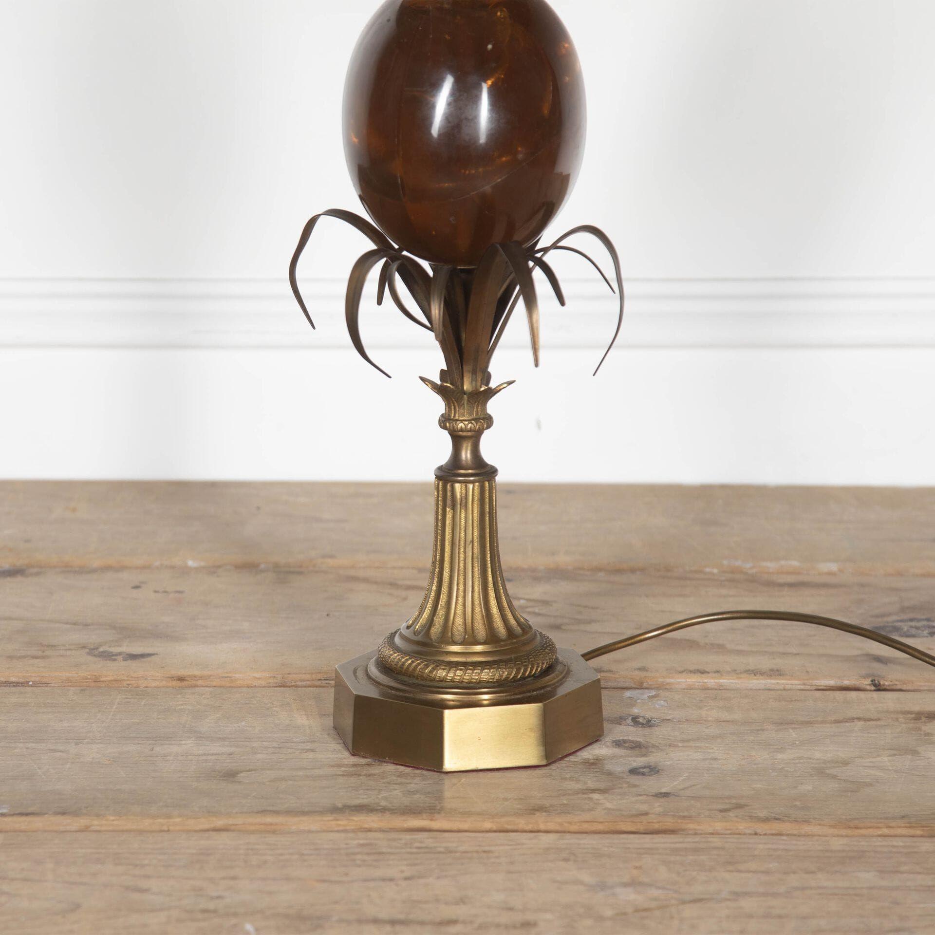 20th Century Maison Charles Bronze Lamp For Sale 4