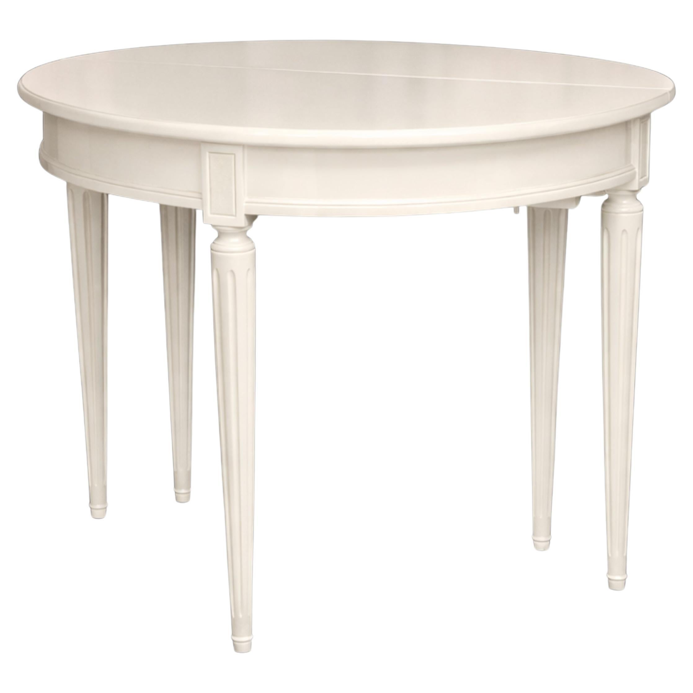 Mesa de comedor lacada en blanco roto estilo Directoire de la Maison Jansen del siglo XX