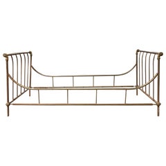 20th Century Maison Jansen Style Brass and Steel Daybed