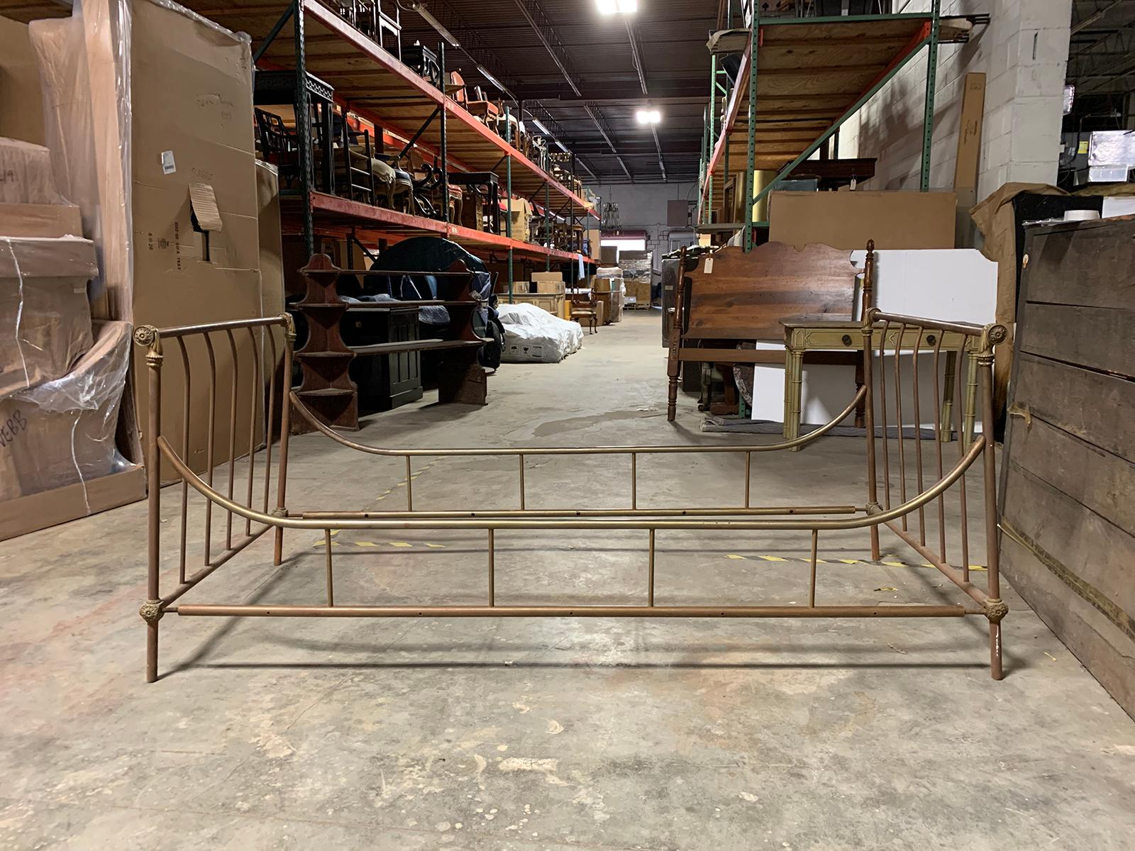 20th century Maison Jansen style brass and steel daybed
In four pieces, no hardware
Measures: 38