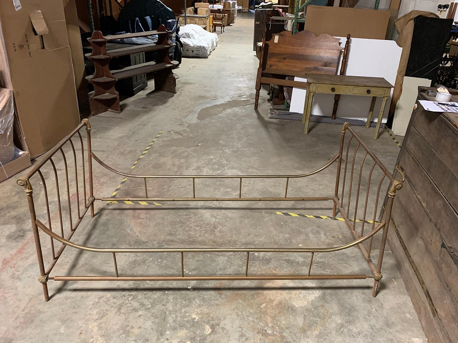 20th Century Maison Jansen Style Brass and Steel Daybed 4