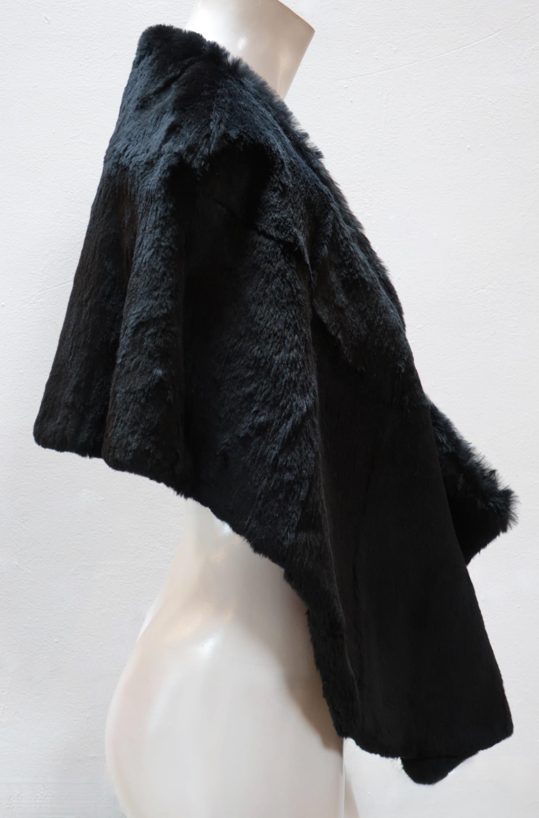 Women's 20th Century Maison Martin Margiela Rabbit Fur Cropped Poncho For Sale
