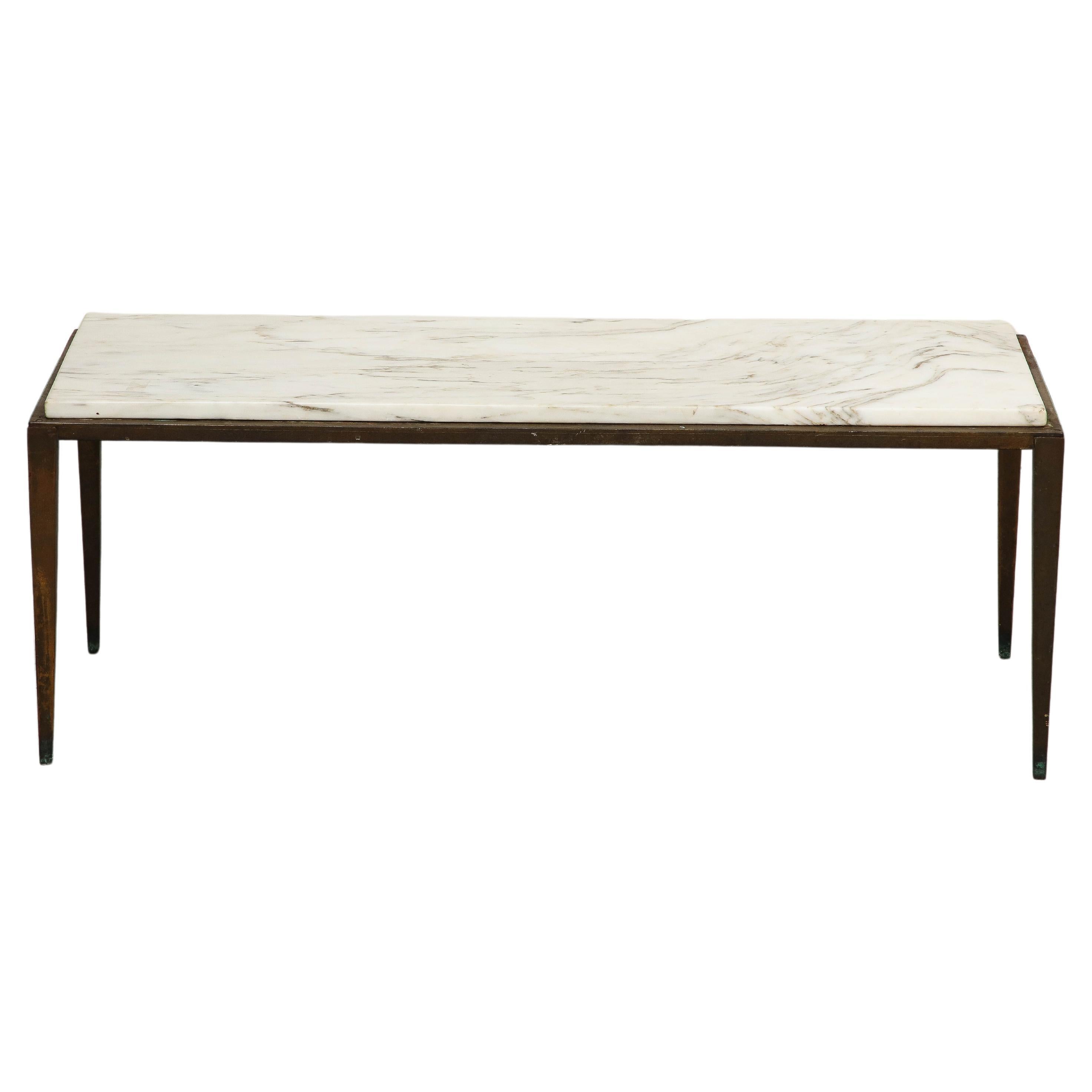 20th Century Maison Ramsay Style Bronze and Marble Coffee Table