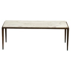 20th Century Maison Ramsay Style Bronze and Marble Coffee Table