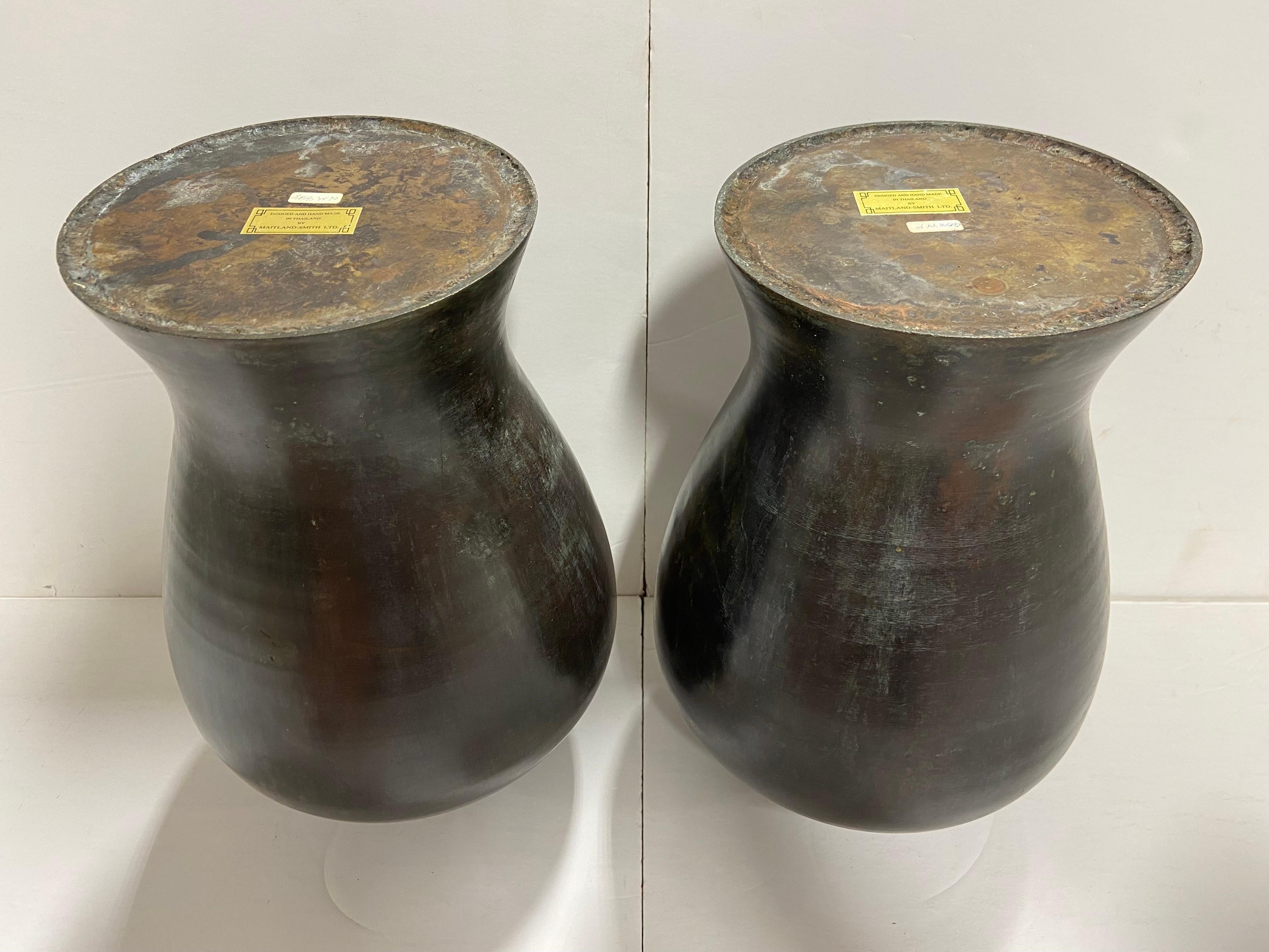 20th Century Maitland-Smith Meiji Style Bronze Vases Ginger Jar Shape, a Pair 4