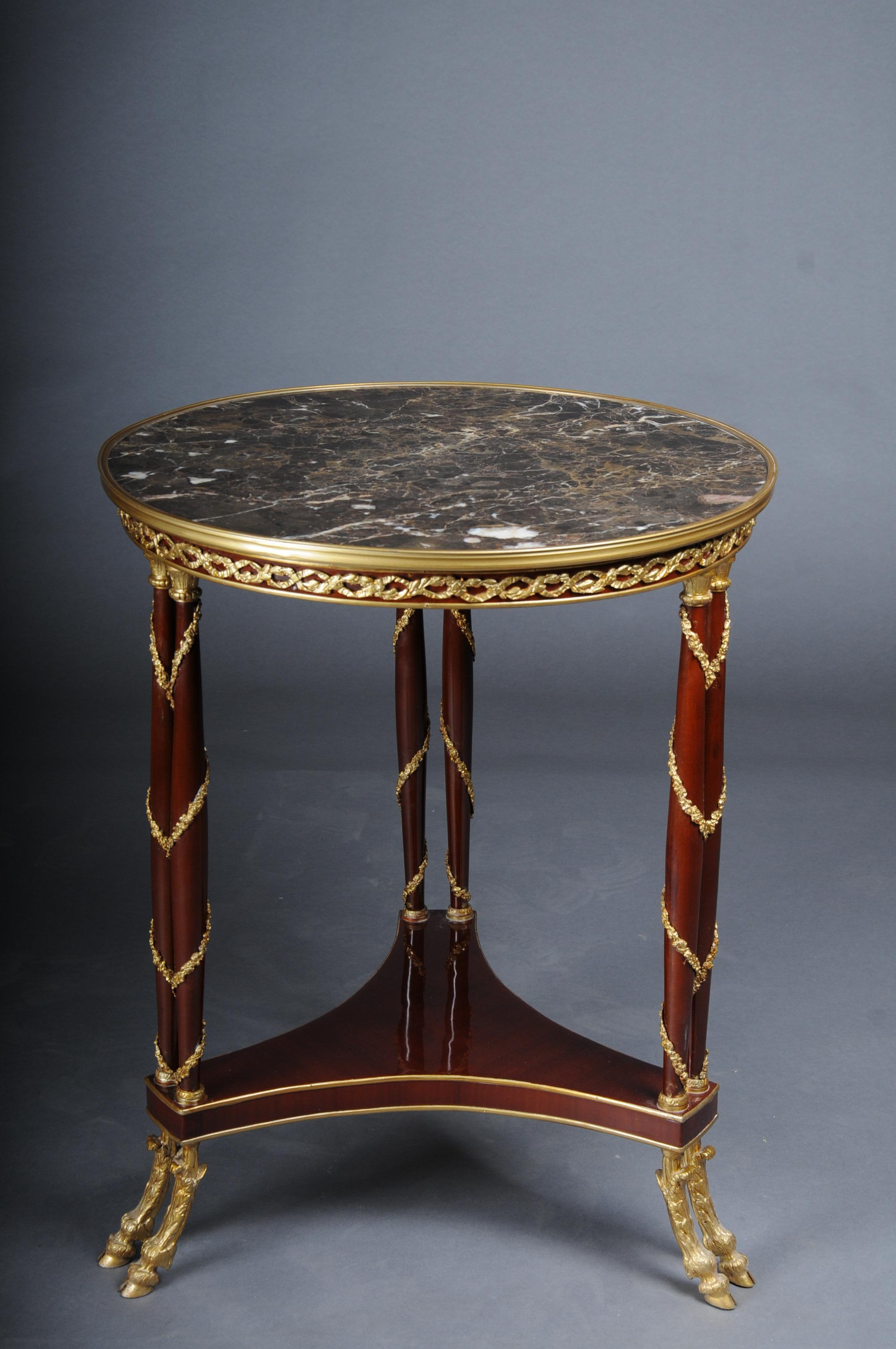20th Century Majestic Empire Salon Table/Gueridon, Beechwood, Marble For Sale 5